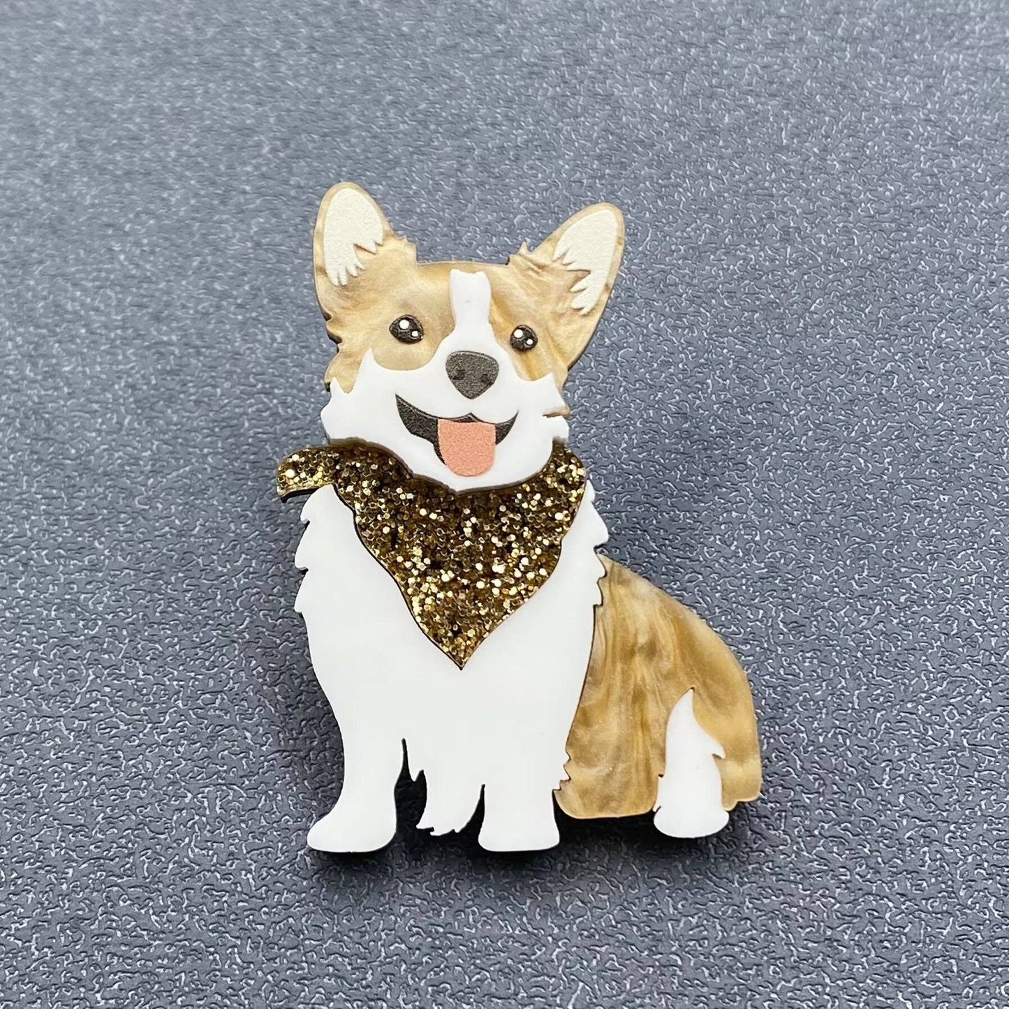 Acrylic Corgi Dog Brooch