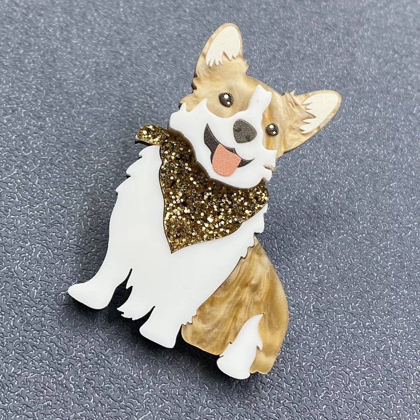 Acrylic Corgi Dog Brooch