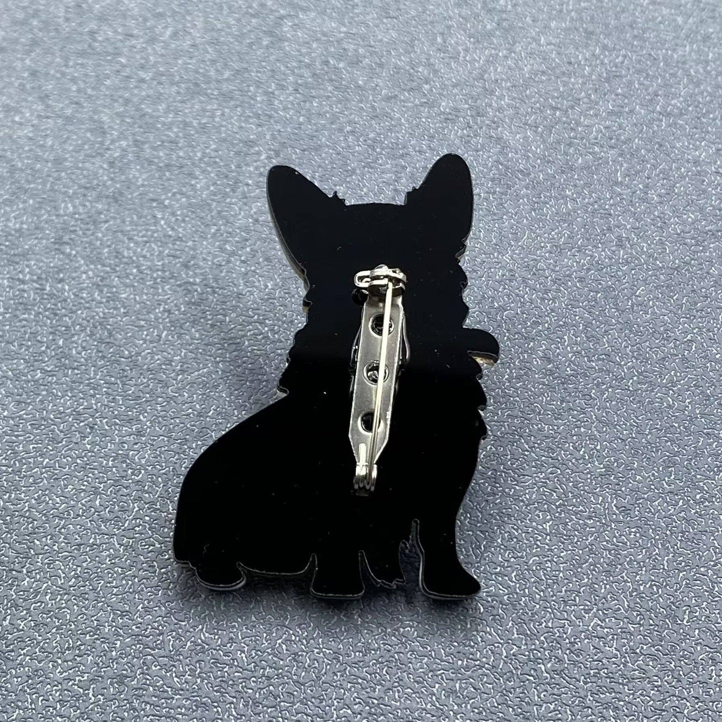 Acrylic Corgi Dog Brooch