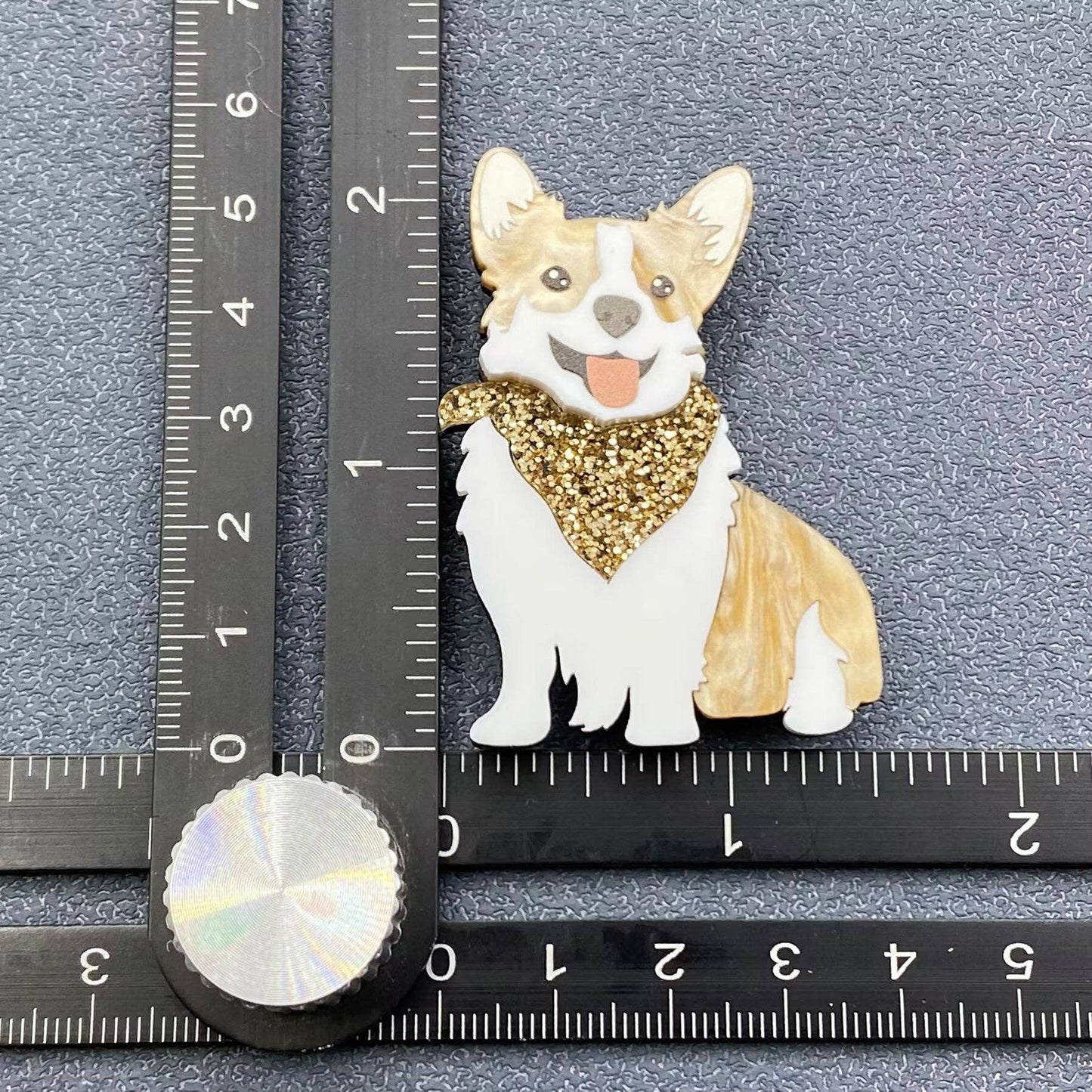 Acrylic Corgi Dog Brooch