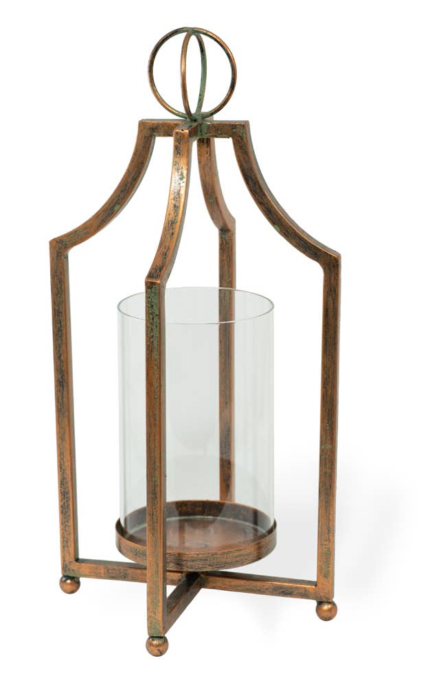 15" H Aged Copper Lantern